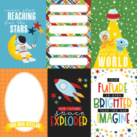 Echo Park - Blast Off! - 12x12 Single Sheet - 4x6 Journaling Cards