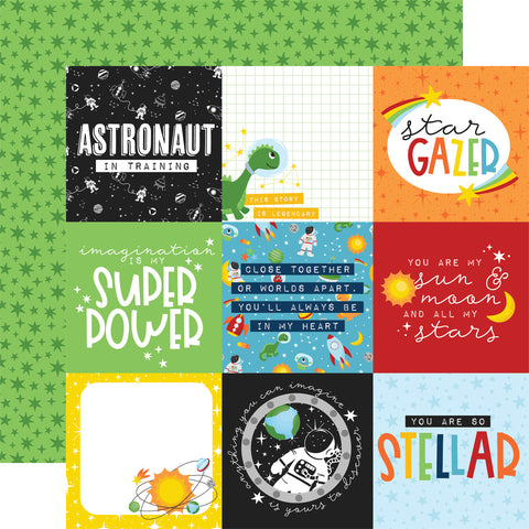 Echo Park - Blast Off! - 12x12 Single Sheet - 4x4 Journaling Cards