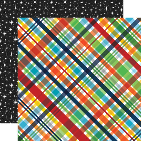 Echo Park - Blast Off! - 12x12 Single Sheet - Explore Plaid