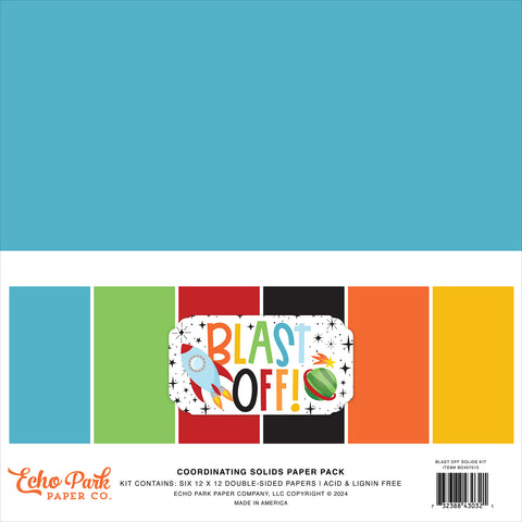 Echo Park - Blast Off! - 12x12 Coordinating Solids Kit