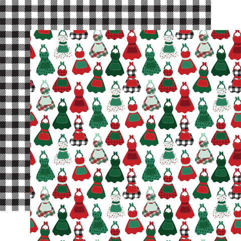 Echo Park -  Baking Spirits Bright - 12x12 Single Sheet / Festive Aprons