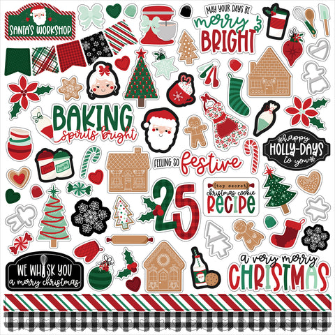 Echo Park - Baking Spirirts Bright - 12x12 Element Sticker Sheet