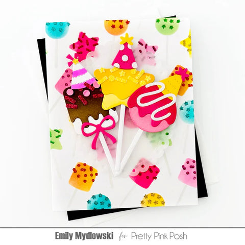 Pretty Pink Posh - Layered Birthday Cake Pops Stencils (3 Pack)