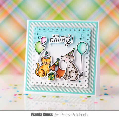 Pretty Pink Posh - Birthday Dogs & Cats Stamp Set