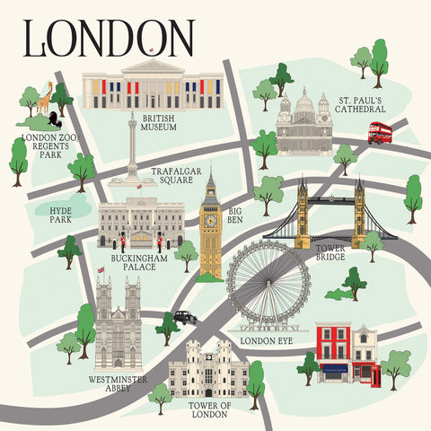 Carta Bella - London - 12x12 Single Sheets - London Map