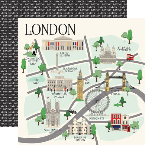 Carta Bella - London - 12x12 Single Sheets - London Map