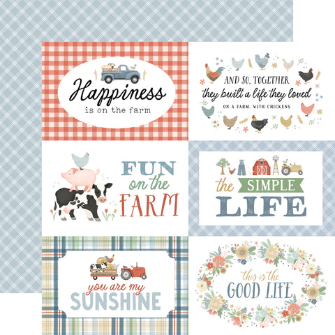 Carta Bella - On The Farm - 12x12 Single Sheets - 6x4 Journaling Cards