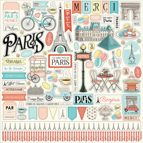 Carta Bella - Paris - 12x12 Element Sticker Sheet