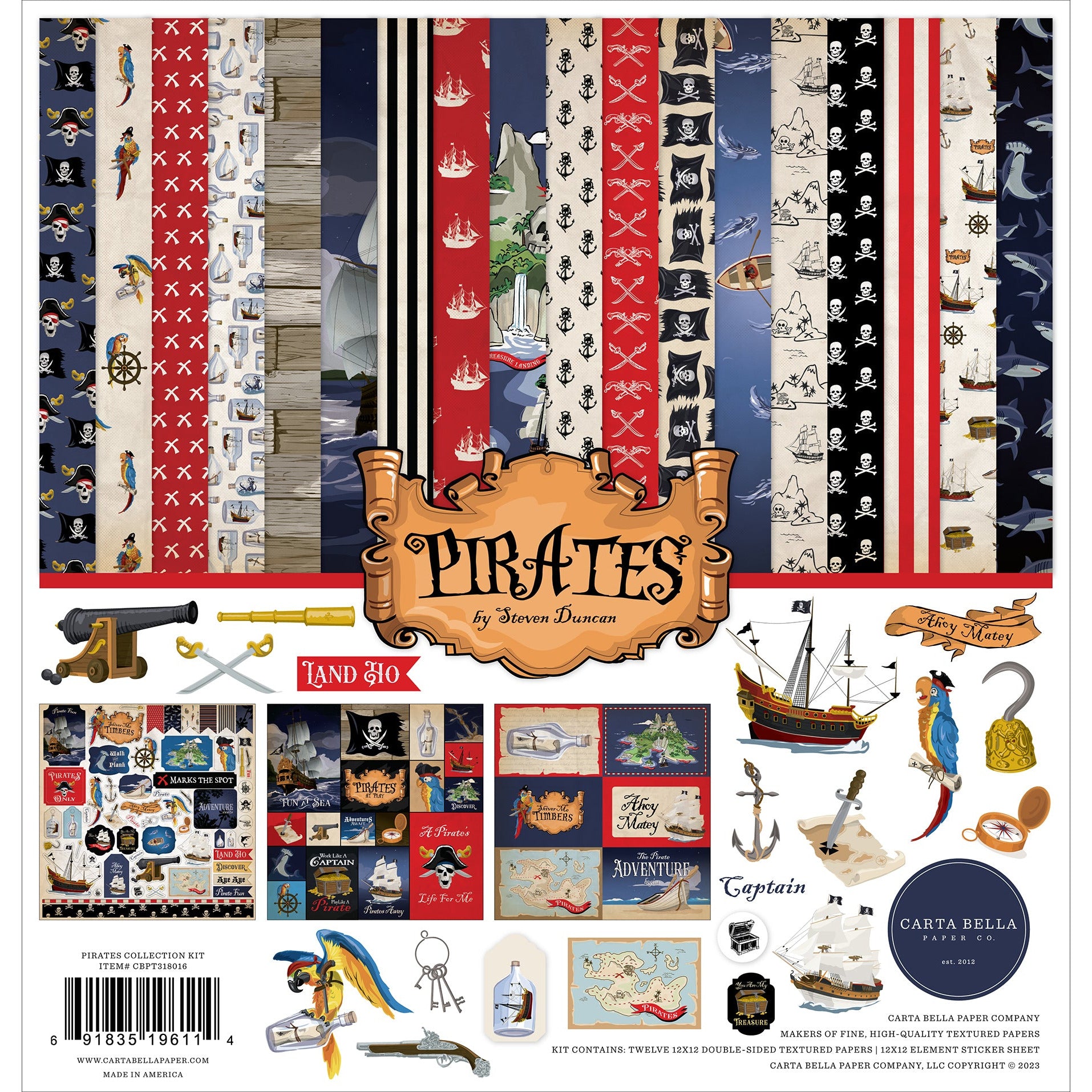 Carta Bella - Pirates - 12x12 Single Sheet / Yo Ho Ho – Country Craft  Creations