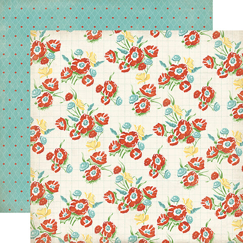 Carta Bella - Roll With It - 12x12 Single Sheet / Roll With It Floral