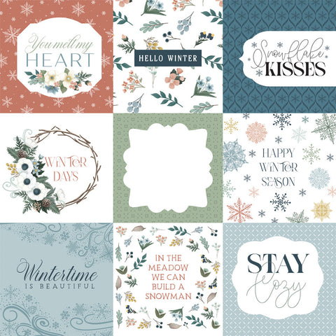 Carta Bella - Winter Wonderland - 4x4 Journaling Cards - 12x12 Patterned Paper