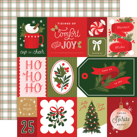 Echo Park - Christmas Joy - 12x12 Single Sheet / Multi Journaling Cards