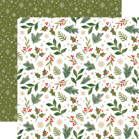 Echo Park - Christmas Joy - 12x12 Single Sheet / Holiday Greenery