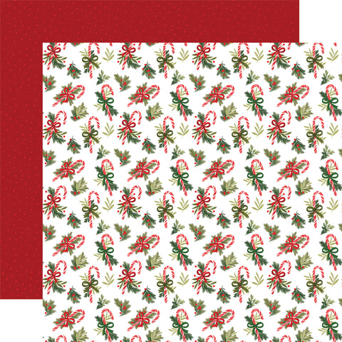 Echo Park - Christmas Joy - 12x12 Single Sheet / Candy Cane Gifts