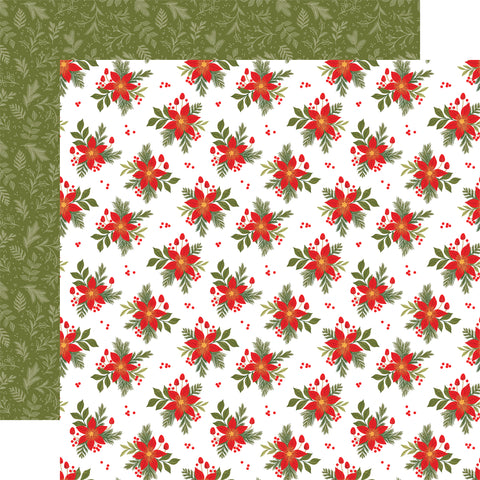 Echo Park - Christmas Joy - 12x12 Single Sheet / Popular Poinsettia