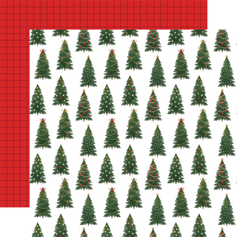 Echo Park - Christmas Joy - 12x12 Single Sheet / Tidy Trimmed Trees