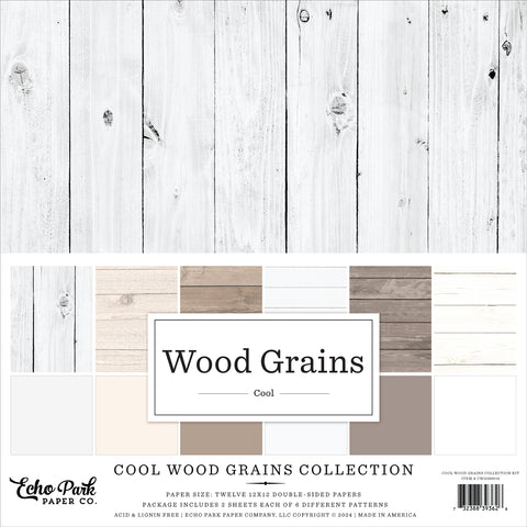 Echo Park - Cool Wood Grains- 12x12  Collection Kit