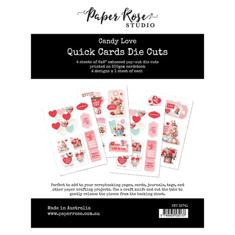 Paper Rose Studi - Candy Love - 6x8" Quick Cards Die Cuts