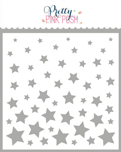 Pretty Pink Posh - Cascading Stars Stencil