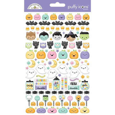 Doodlebug - Sweet & Spooky Collection - Puffy Icons Stickers / 8244