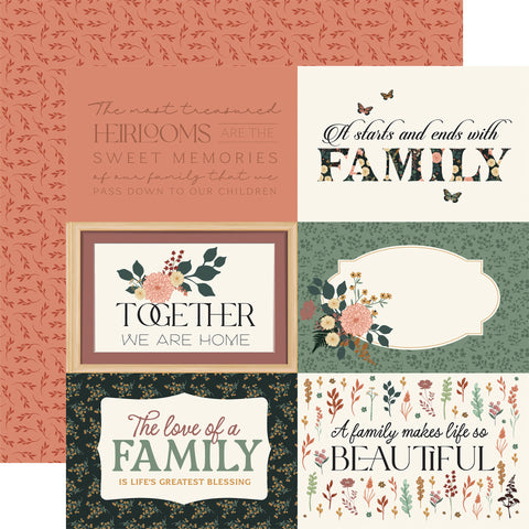 Echo Park - Family - 12x12 Single Sheet - 6x4 Journaling Cards