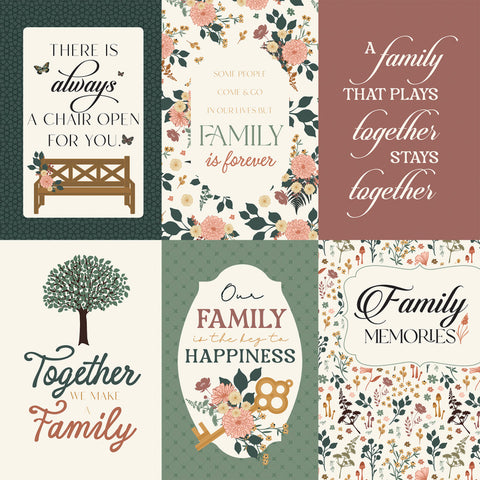 Echo Park - Family - 12x12 Single Sheet - 4x6 Journaling Cards