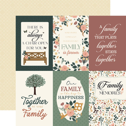 Echo Park - Family - 12x12 Single Sheet - 4x6 Journaling Cards