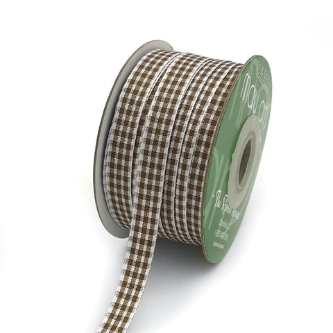 Ribbon - 3/8” Buffalo check / Gingerbread KB-8-32