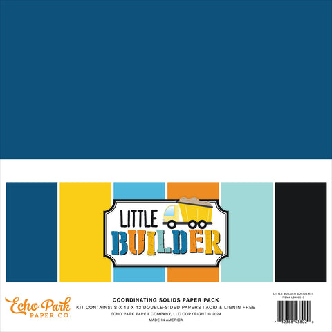 Echo Park - Little Builder - 12x12 Coordinating Solids Kit