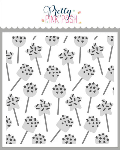 Pretty Pink Posh - Layered Birthday Cake Pops Stencils (3 Pack)