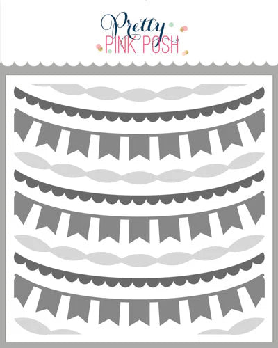 Pretty Pink Posh - Layered Garlands Stencils (3 Pack)