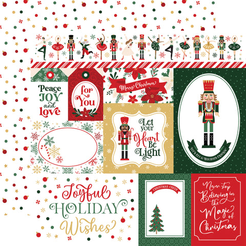 Echo Park - Nutcracker Christmas - 12x12 Single Sheet / Multi Journaling Cards