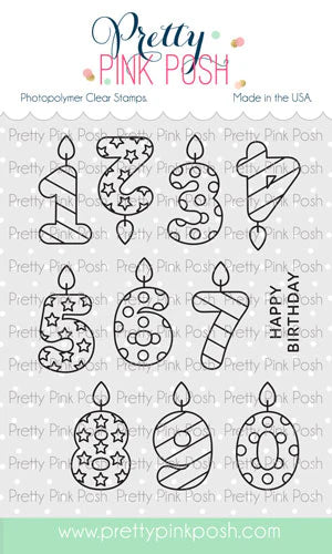 Pretty Pink Posh - Number Candles Stamp Set