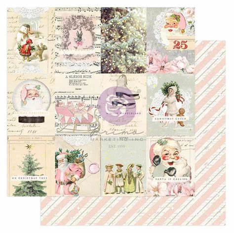 Prima - Christmas Market Collection - 12x12 Single Sheets with Foil Details / Christmas Cheer