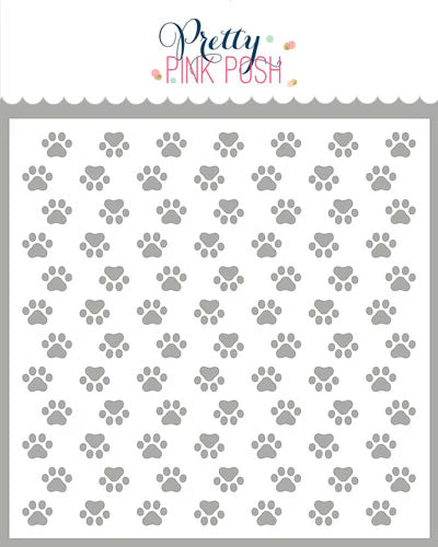 Pretty Pink Posh - Paw Prints Stencil