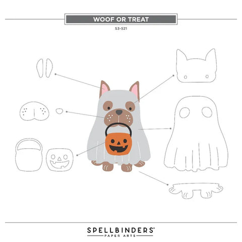 Spellbinders - Woof-or-Treat Etched Dies