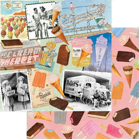 Fancy Pants - Beadside Boardwalk - 12x12 Single Sheet - Ice Cream Calling