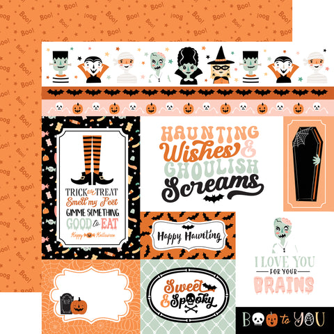 Echo Park - Spooktacular Halloween - 12x12 Single Sheet - Multi Journaling Cards