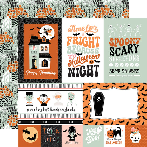 Echo Park - Spooktacular Halloween - 12x12 Single Sheet - 4x6 Journaling Cards