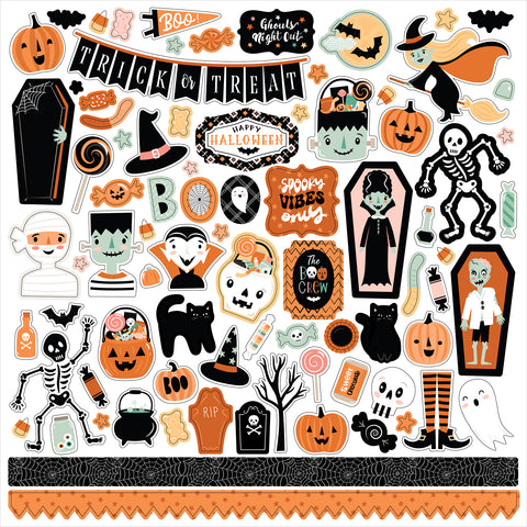 Echo Park - Spooktacular Halloween - 12x12 Element Sticker Sheet