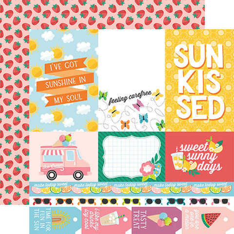 Echo Park - Sunny Days Ahead - 12x12 Single Sheet / Multi Journaling Cards