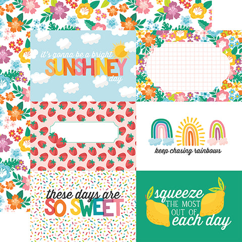 Echo Park - Sunny Days Ahead- 12x12 Single Sheet / 6x4 Journaling Cards