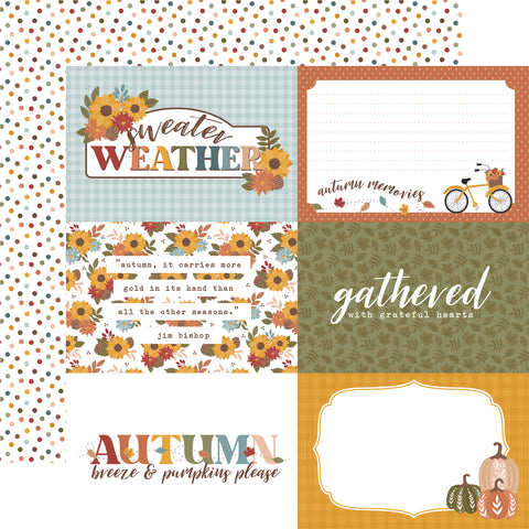 Echo Park - Sweater Weather - 12x12 Single Sheet / 6x4 Journaling Cards