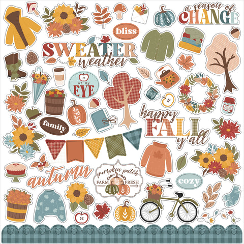 Echo Park - Sweater Weather - 12x12 Element Sticker Sheet