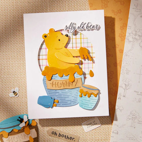 Spellbinders - Pooh's Hunny Pot Etched Dies from the Say Cheese Classic Pooh Collection in Collaboration with Simple Stories