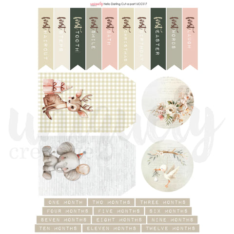 Uniquely Creative - Hello Darling - Cut-a-Part Sheet