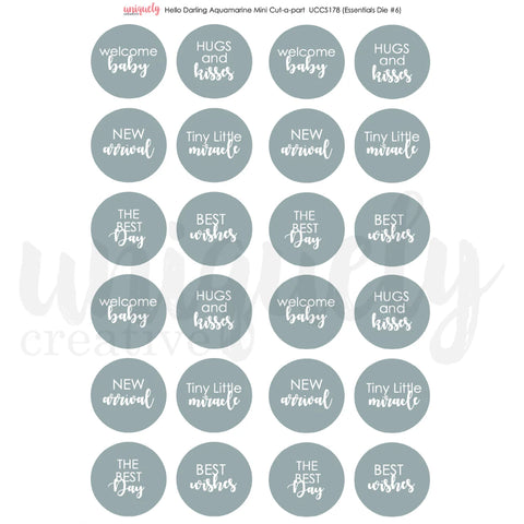 Uniquely Creative - Hello Darling - Aquamarine Cut-a-Part Sheet Mini