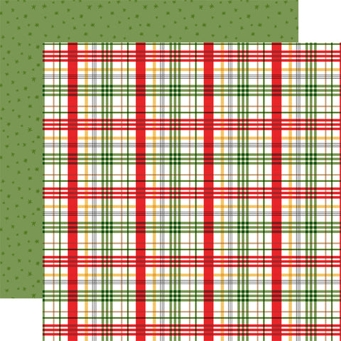 Echo Park - Winnie The Pooh Christmas - 12x12 Single Sheet / Holiday Plaid