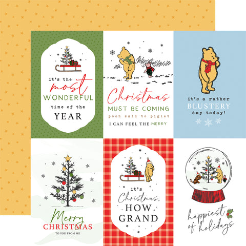 Echo Park - Winnie The Pooh Christmas - 12x12 Single Sheet / 4x6 Journaling Cards