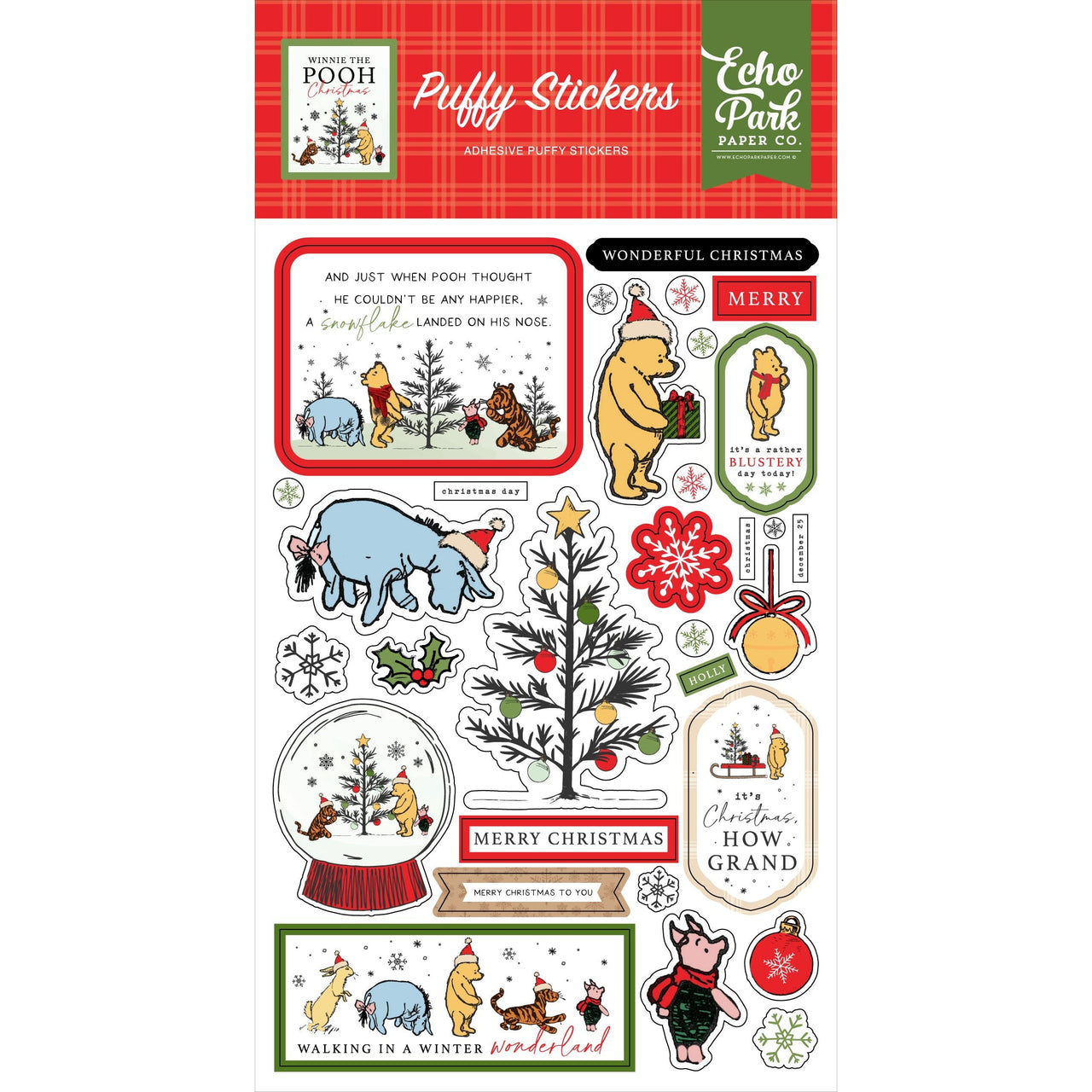 Echo Park - Winnie The Pooh Christmas - Puffy Stickers – Country Craft 